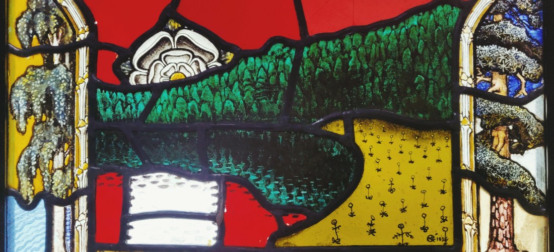 Akseli Gallen-Kallela: Herää Suomi (lasimaalaus), 1896, Tarvaspää